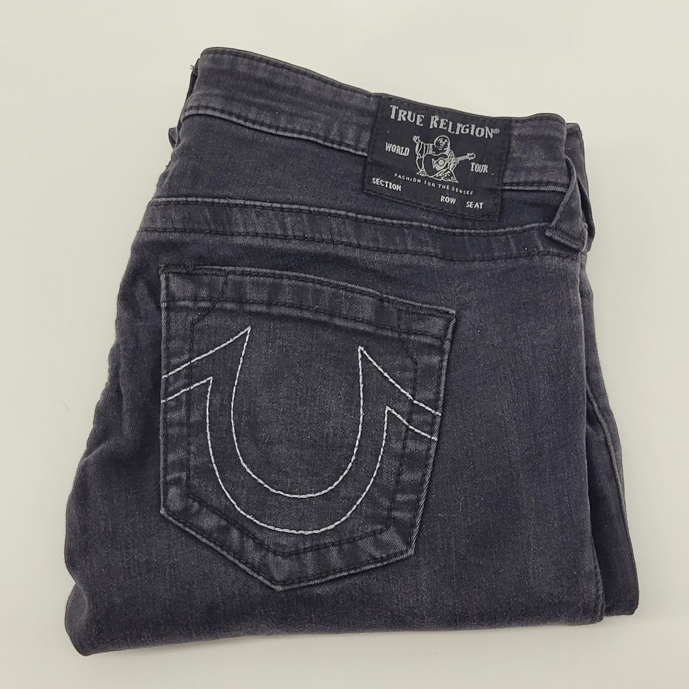 True Religion Stella Jeans Womens 31 Black Low Rise Skinny Denim Pants